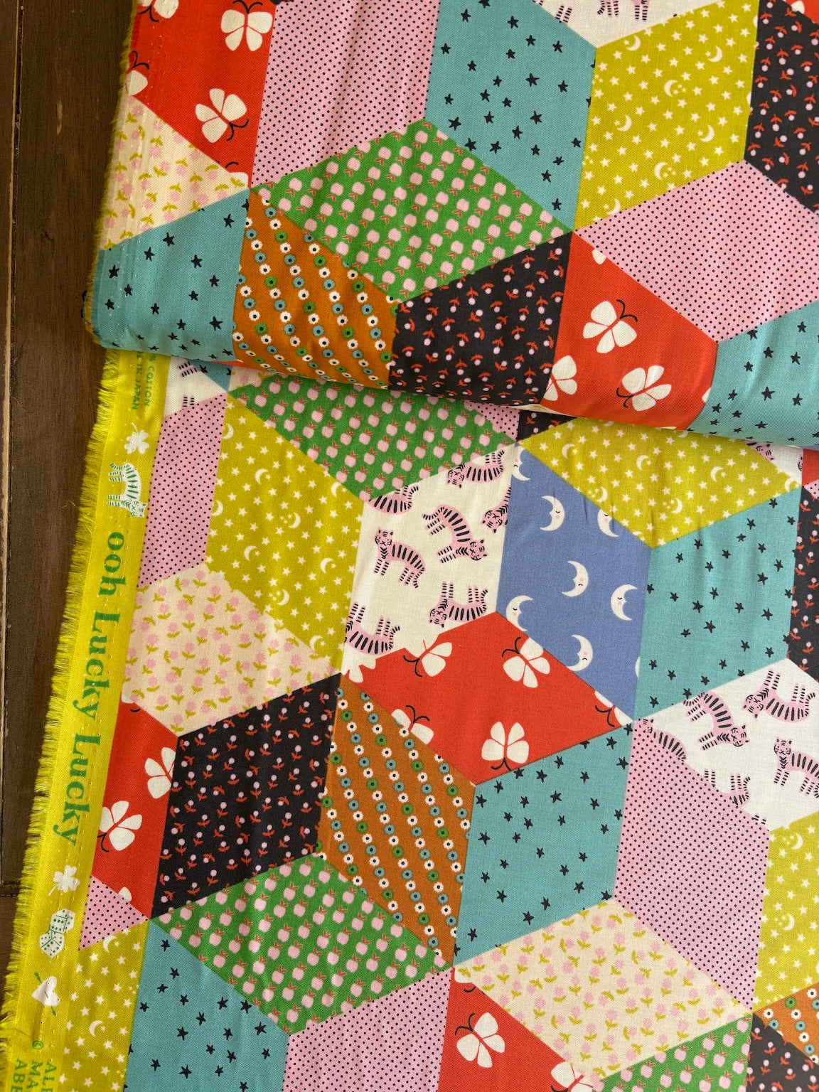 Tumbling Blocks from 'Ooh Lucky Lucky' by Ruby Star Society in Vivid (£17 p/m)