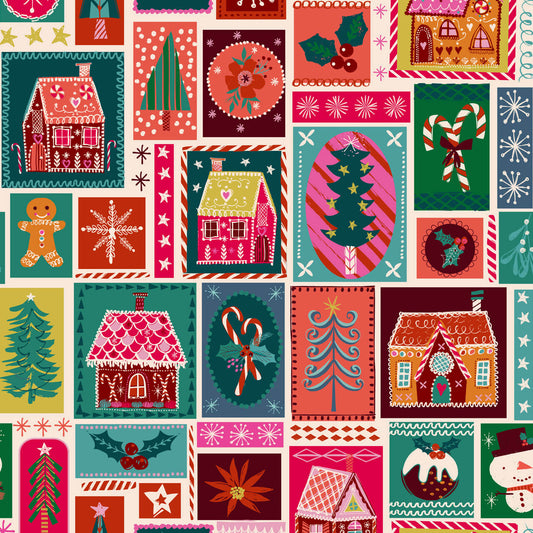 Patchwork Candy Houses from 'Candy Cane Christmas' by Dashwood Studio (£16 p/m)