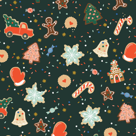 Christmas Cookies from 'Holiday Classics III' by Rifle Paper Co in Evergreen/Metallic (£17 p/m)