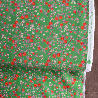 Mousy Floral from 'Heather Ross By Hand' by Heather Ross in Emerald (£17 p/m)