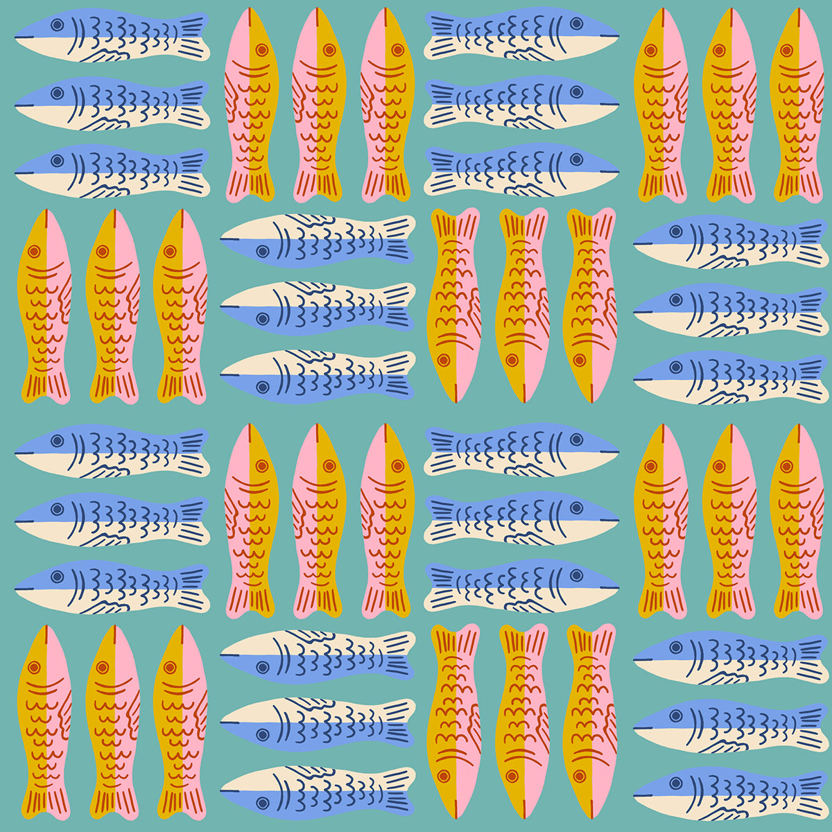 Sardines from 'Ooh Lucky Lucky' by Ruby Star Society in Turquoise (£17 p/m)