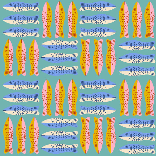 Sardines from 'Ooh Lucky Lucky' by Ruby Star Society in Turquoise (£17 p/m)