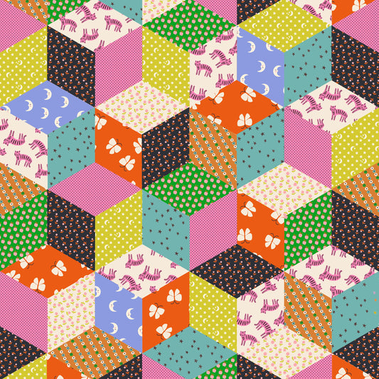 Tumbling Blocks from 'Ooh Lucky Lucky' by Ruby Star Society in Vivid (£17 p/m)